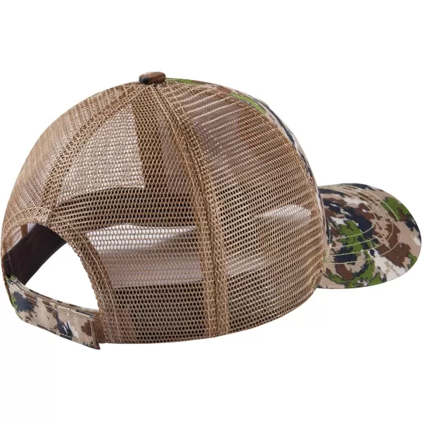 BASSDASH Altimate Fishing Hat Mesh Back for Men Women Adjustable Baseball Trucker CapHighland