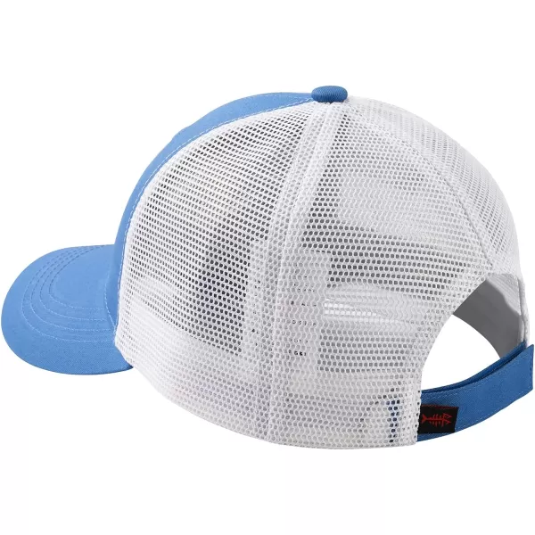 BASSDASH Altimate Fishing Hat Mesh Back for Men Women Adjustable Baseball Trucker CapMarina BlueFish Flag