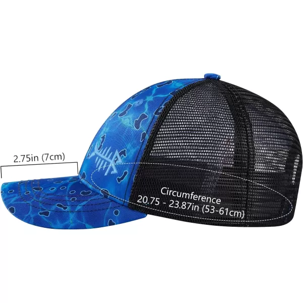 BASSDASH Altimate Fishing Hat Mesh Back for Men Women Adjustable Baseball Trucker CapRippled Sea