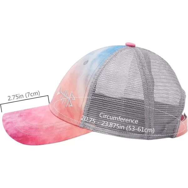 BASSDASH Altimate Fishing Hat Mesh Back for Men Women Adjustable Baseball Trucker CapRosy Clouds