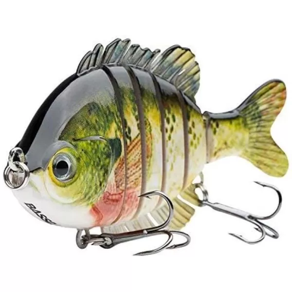 BASSDASH SwimPanfish Multi Jointed Panfish Bluegill Swimbaits Hard Topwater Bass Lures Fishing Lure Crank Saltwater 35in085ozBluegill