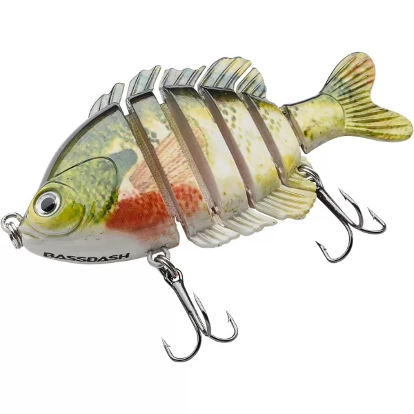 BASSDASH SwimPanfish Multi Jointed Panfish Bluegill Swimbaits Hard Topwater Bass Lures Fishing Lure Crank Saltwater 35in085ozNEW Bluegill