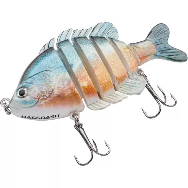 BASSDASH SwimPanfish Multi Jointed Panfish Bluegill Swimbaits Hard Topwater Bass Lures Fishing Lure Crank Saltwater 35in085ozRedbreast Sunfish