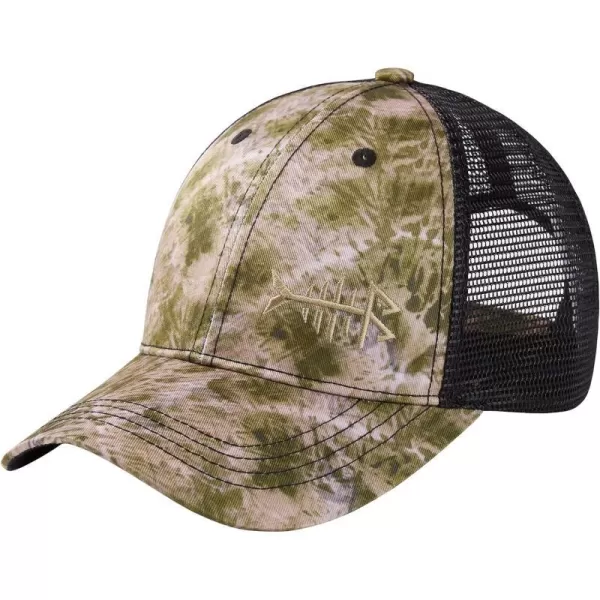 BASSDASH Altimate Fishing Hat Mesh Back for Men Women Adjustable Baseball Trucker CapBarren Camo