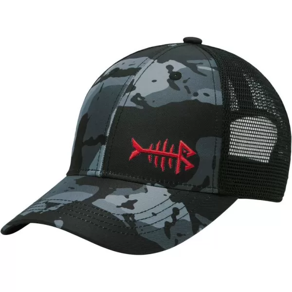 BASSDASH Altimate Fishing Hat Mesh Back for Men Women Adjustable Baseball Trucker CapBlack Camo