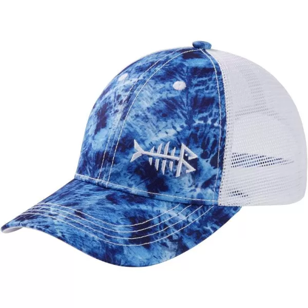 BASSDASH Altimate Fishing Hat Mesh Back for Men Women Adjustable Baseball Trucker CapBlue Camo