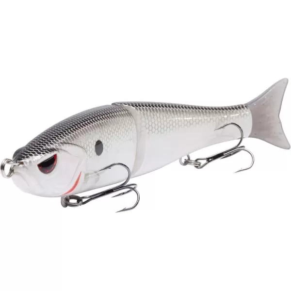 Bassdash SwimShad Glide Baits Jointed Swimbait Bass Pike Salmon Trout Muskie Fishing LureWhite Shad