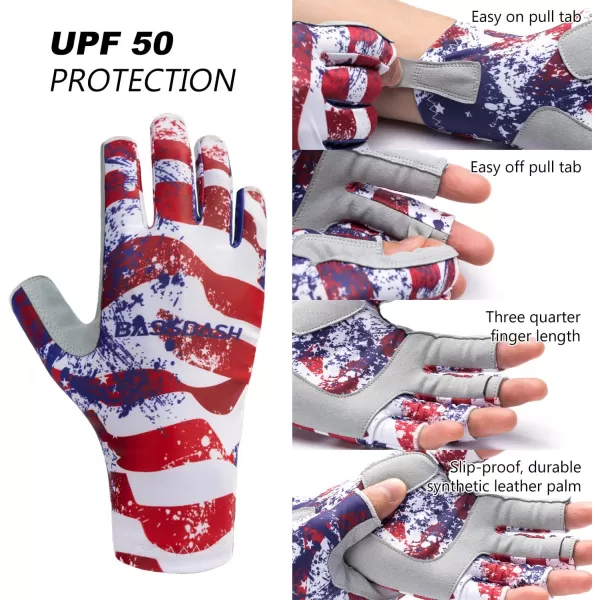 BASSDASH ALTIMATE Fishing Gloves Sun Protection Fingerless Hunting UPF 50 Mens Womens UV GlovesAmericana