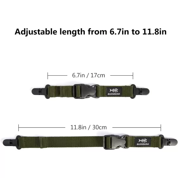 BASSDASH Adult Sternum Strap Adjustable Chest Strap for Backpack with Buckle 2PackUpdated Clip  Army Green