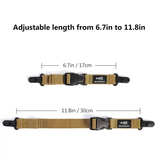 BASSDASH Adult Sternum Strap Adjustable Chest Strap for Backpack with Buckle 2PackUpdated Clip  Brown