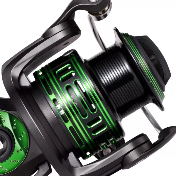 BASSDASH Alien Ultra Lightweight Carbon Spinning Fishing Reel BlueMagic Reel with Aluminum Body and Carbon Rotor Stainless Steel Bearings and Carbon Fiber Drag in 5 SizesALIEN 3000