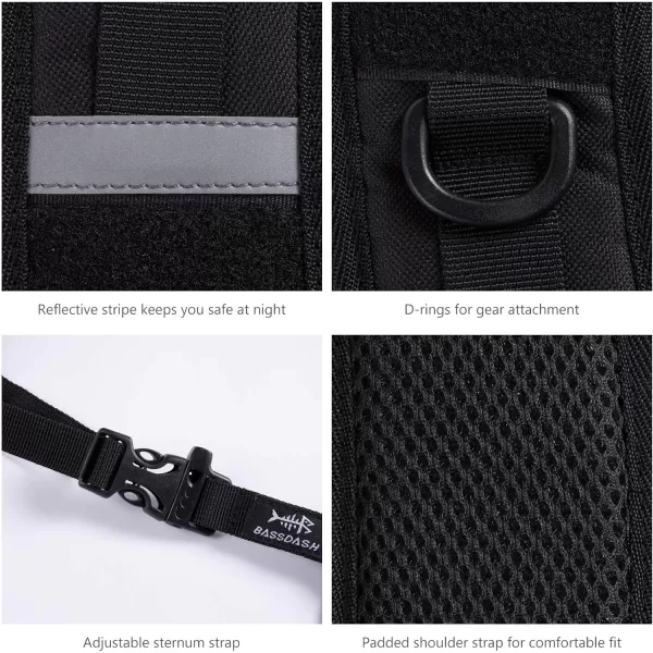 BASSDASH Backpack Straps Replacement Adjustable Padded Shoulder Straps for Backpack Dry BagBlack AdultMetal Clips