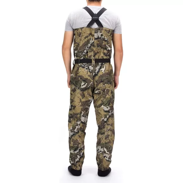 BASSDASH Breathable Ultra Lightweight Veil Camo Chest Stocking Foot Fishing Hunting Waders for MenStocking Foot