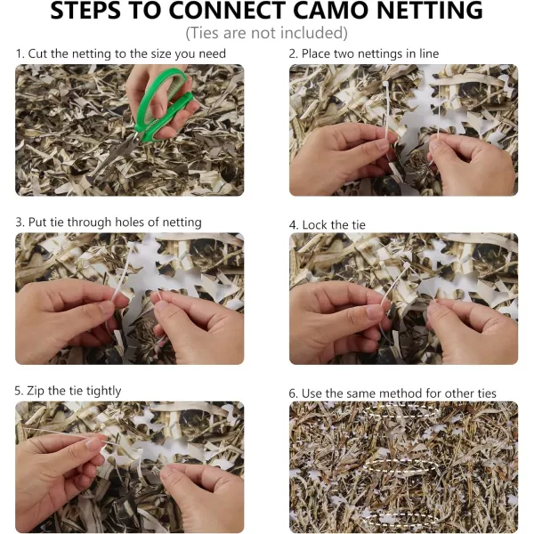 BASSDASH Camo Netting Camouflage Mesh Water Resistant for Hunting Blind PartyReeds