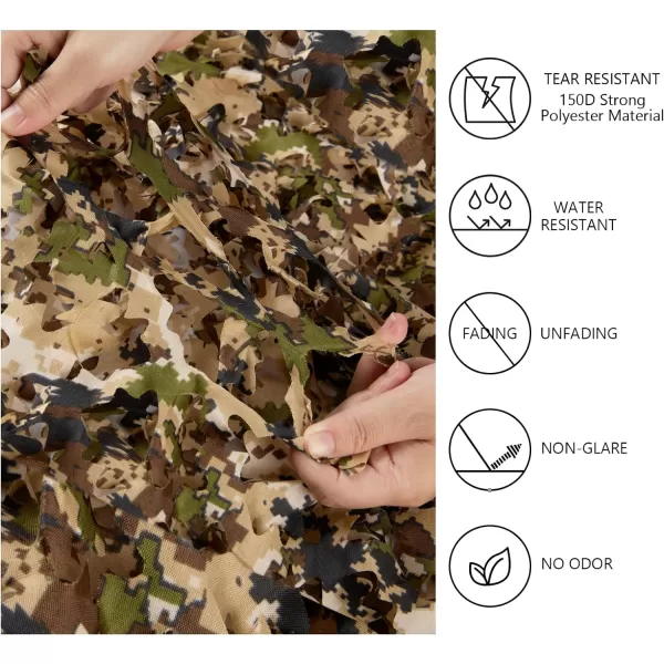 BASSDASH Camo Netting Camouflage Mesh Water Resistant for Hunting Blind Partyhighland