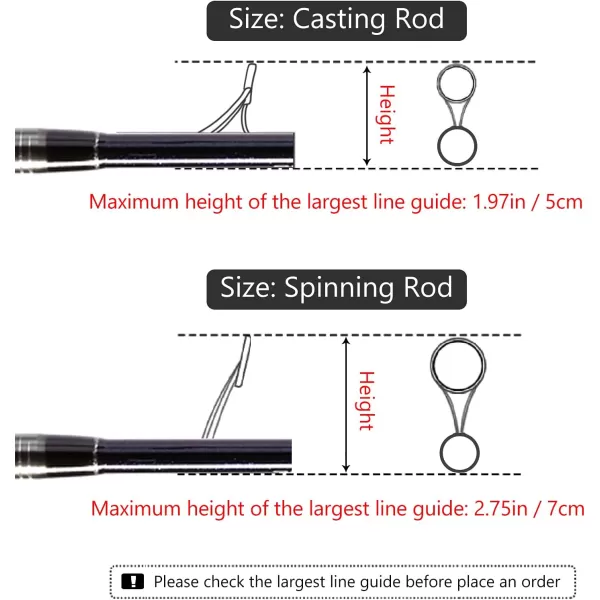 BASSDASH Casting Spinning Fishing Rod Sleeves Protective Rod Socks for Fishing Poles Up to 712ftBlack amp White  2pcs