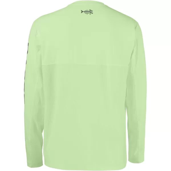 BASSDASH Fishing T Shirts for Men UV Sun Protection UPF 50 Long Sleeve Tee TShirtApple GreenDark Grey Logo