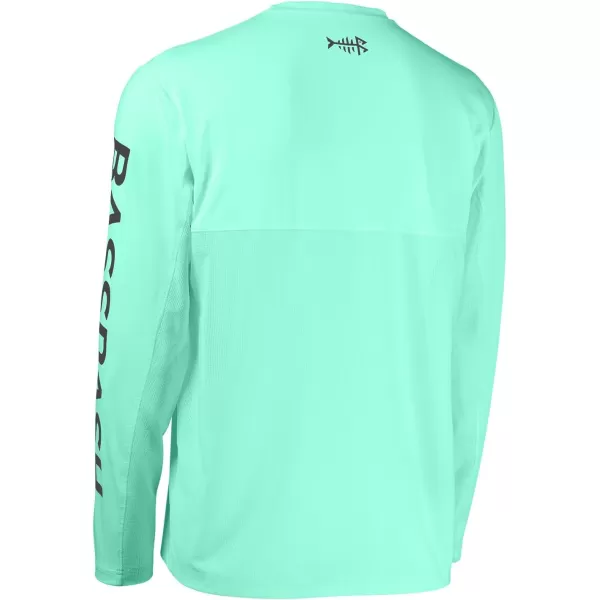 BASSDASH Fishing T Shirts for Men UV Sun Protection UPF 50 Long Sleeve Tee TShirtOpal GreenDark Grey