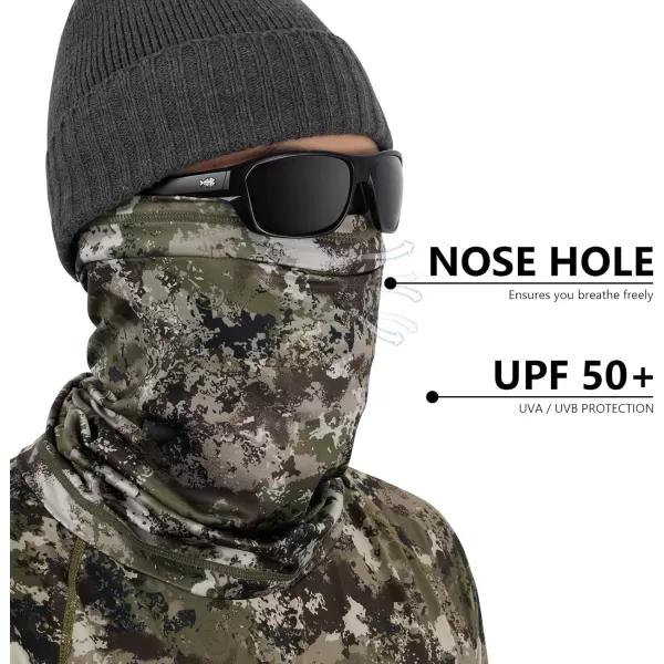 BASSDASH Fleece Neck Gaiter with Nose Hole Winter Face Mask for Men Women Windproof Scarf for Fishing Hunting SkiingGrunge Camo