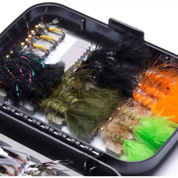 BASSDASH Fly Fishing Flies Kit Fly Assortment Trout Bass Fishing with Fly Box 366472768096pcs with DryWet Flies Nymphs Streamers Popper58 pcs assorted trout flies