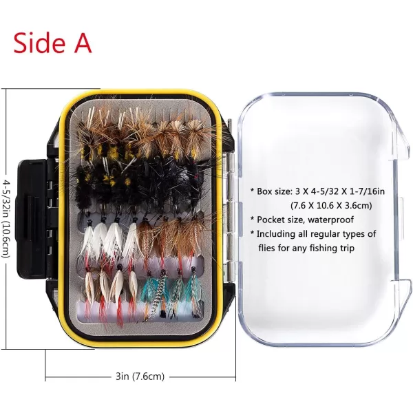 BASSDASH Fly Fishing Flies Kit Fly Assortment Trout Bass Fishing with Fly Box 366472768096pcs with DryWet Flies Nymphs Streamers Popper64 pcs assorted flies kit with waterproof fly box