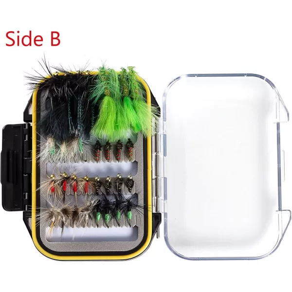 BASSDASH Fly Fishing Flies Kit Fly Assortment Trout Bass Fishing with Fly Box 366472768096pcs with DryWet Flies Nymphs Streamers Popper64 pcs assorted flies kit with waterproof fly box