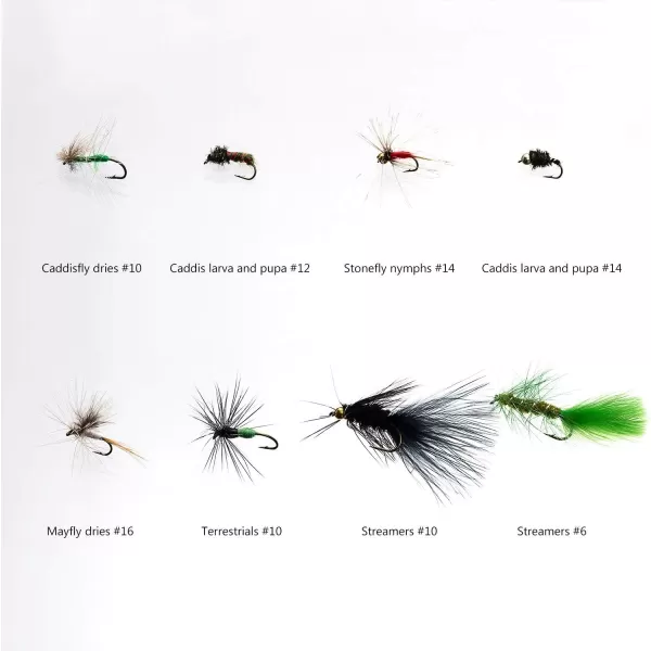 BASSDASH Fly Fishing Flies Kit Fly Assortment Trout Bass Fishing with Fly Box 366472768096pcs with DryWet Flies Nymphs Streamers Popper64 pcs assorted flies kit with waterproof fly box