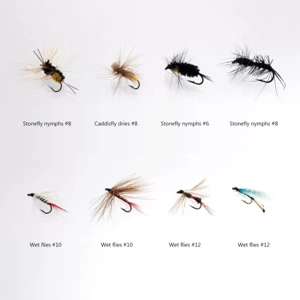 BASSDASH Fly Fishing Flies Kit Fly Assortment Trout Bass Fishing with Fly Box 366472768096pcs with DryWet Flies Nymphs Streamers Popper64 pcs assorted flies kit with waterproof fly box