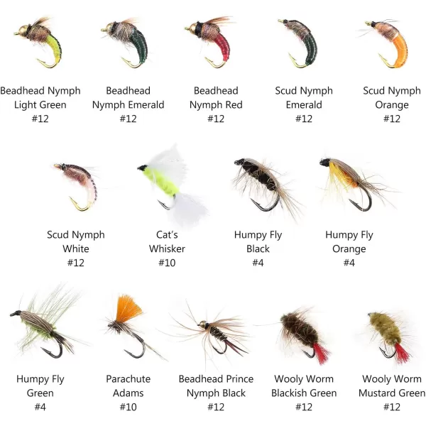 BASSDASH Fly Fishing Flies Kit Fly Assortment Trout Bass Fishing with Fly Box 366472768096pcs with DryWet Flies Nymphs Streamers Popper76 pcs assorted trout flies kit with fly box