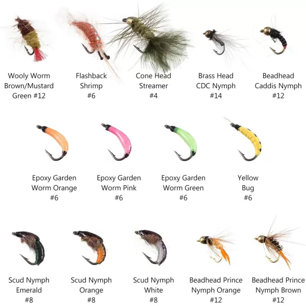 BASSDASH Fly Fishing Flies Kit Fly Assortment Trout Bass Fishing with Fly Box 366472768096pcs with DryWet Flies Nymphs Streamers Popper76 pcs assorted trout flies kit with fly box