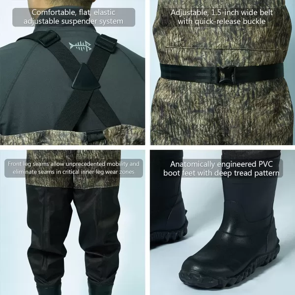 BASSDASH IMMERSE Breathable Ripstop Stocking Boot Foot Fishing Hunting Waders Lightweight Grey Camo Chest Wader for Men WomenBoot Foot Wader  Mossy Wood