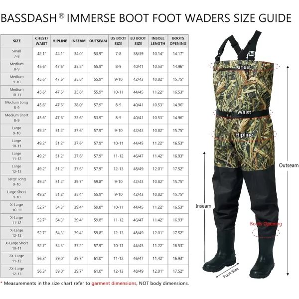 BASSDASH IMMERSE Breathable Ripstop Stocking Boot Foot Fishing Hunting Waders Lightweight Grey Camo Chest Wader for Men WomenBoot Foot Wader  Reeds