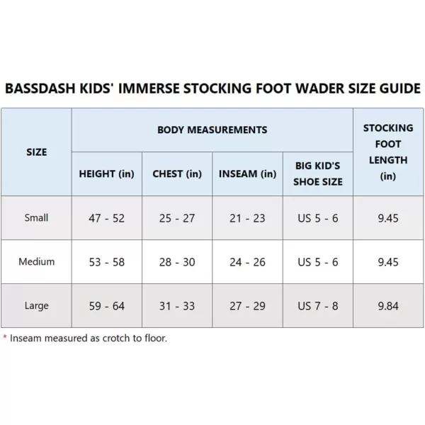 BASSDASH IMMERSE Kids Breathable Chest Fishing Waders Youth Stockingfoot Wader Waterproof Lightweight for Boys GirlsLight TanGreen