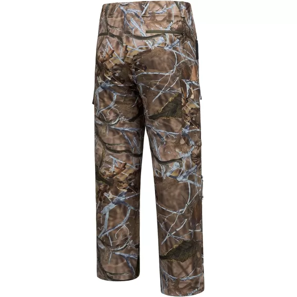 BASSDASH Invis Mens Stretch Hunting Pants Water Resistant Camo Fishing PantAutumn Forest