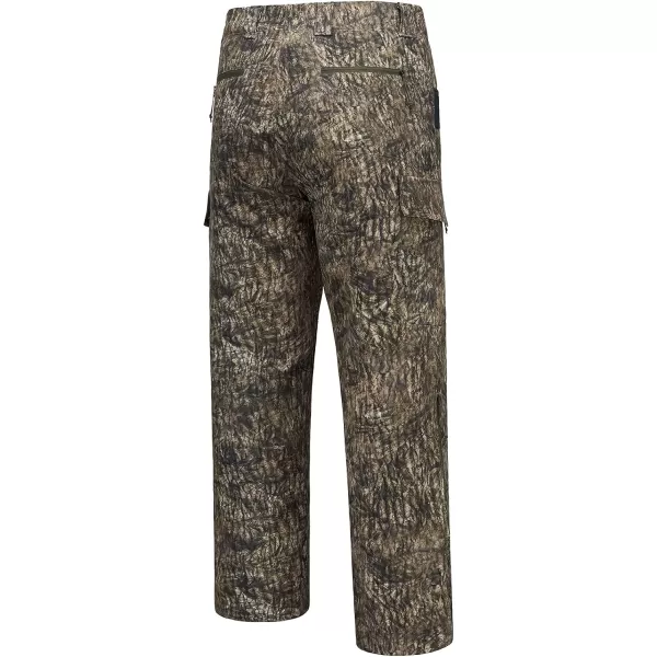 BASSDASH Invis Mens Stretch Hunting Pants Water Resistant Camo Fishing PantMossy Wood