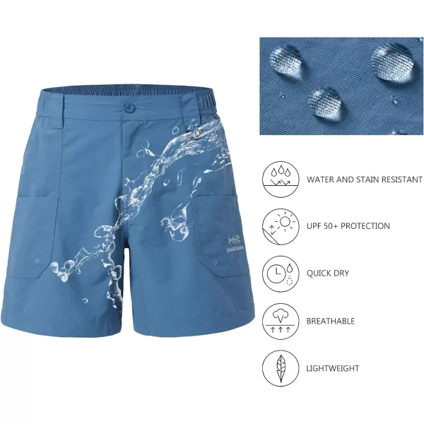 BASSDASH Mens 6 Fishing Shorts UPF 50 Water Resistant Quick Dry Hiking Cargo Shorts with Multi Pocket FP03MDusty Blue