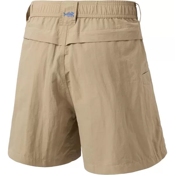 BASSDASH Mens 6 Fishing Shorts UPF 50 Water Resistant Quick Dry Hiking Cargo Shorts with Multi Pocket FP03MKhaki