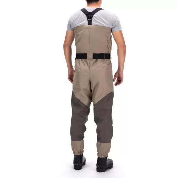 BASSDASH Mens Breathable Chest and Waist Convertible Waders for Fishing Hunting Stocking Foot and Boot Foot WadersBoot Foot