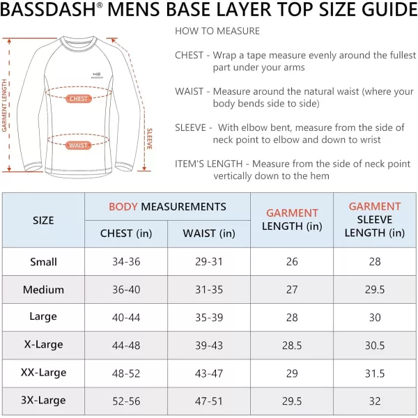 BASSDASH Mens Lightweight Thermal Base Layer Shirt Underwear Top Warm Ultra Soft Quick DryAutumn Forest