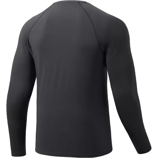 BASSDASH Mens Lightweight Thermal Base Layer Shirt Underwear Top Warm Ultra Soft Quick DryCharcoal