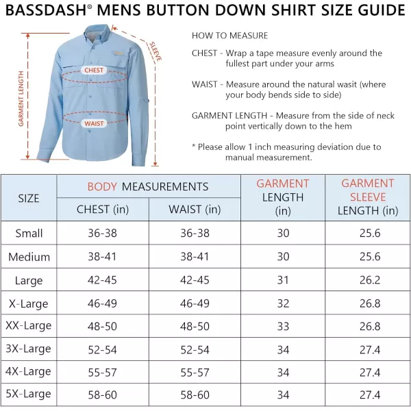 BASSDASH Mens Performance Fishing Hiking Shirt UPF 50 Button Down Long Sleeve Quick Dry FS21MCarolina