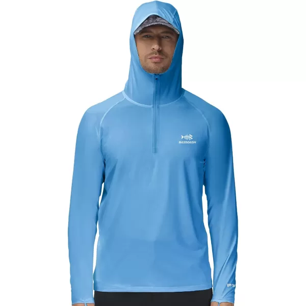 BASSDASH Mens UPF 50 14 Zip Fishing Hoodie Shirt Quick Dry Performance Long Sleeve Sun Protection FS24MCarolina