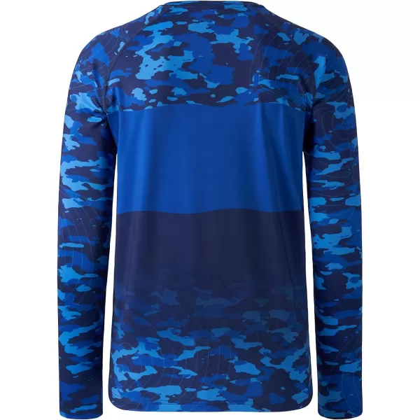 BASSDASH Mens UPF 50 Camo Fishing Shirt Quick Dry Long Sleeve Kayaking Hiking TShirtsBlue Camo