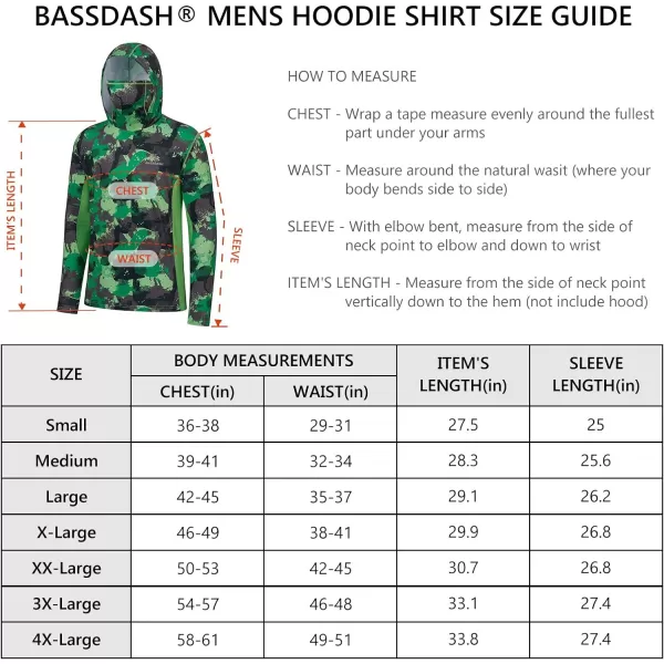 BASSDASH Mens UPF 50 Fishing Hiking Camo Hoodie Shirt with Face Mask Lightweight Neck Gaiter Long SleeveGreen Camo With Neck Gaiter