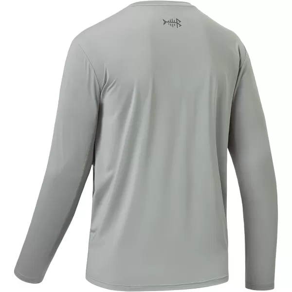 BASSDASH Mens UPF 50 Performance Long Sleeve TShirt UV Sun Protection Fishing Hiking Sports ShirtsAsh GreyDark Grey Logo