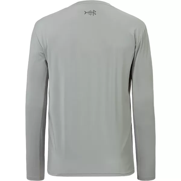 BASSDASH Mens UPF 50 Performance Long Sleeve TShirt UV Sun Protection Fishing Hiking Sports ShirtsAsh GreyDark Grey Logo