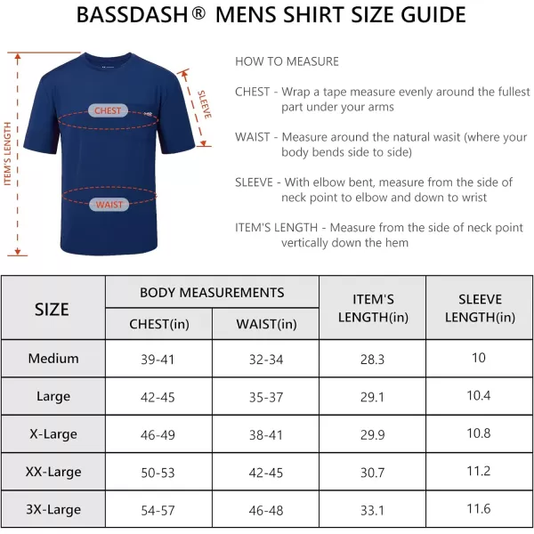 BASSDASH Mens UPF 50 Performance Short Sleeve Pocket TShirt UV Sun Protection Fishing Hiking Kayaking Sports ShirtsDark BlueWhite Logo  Pack of 2