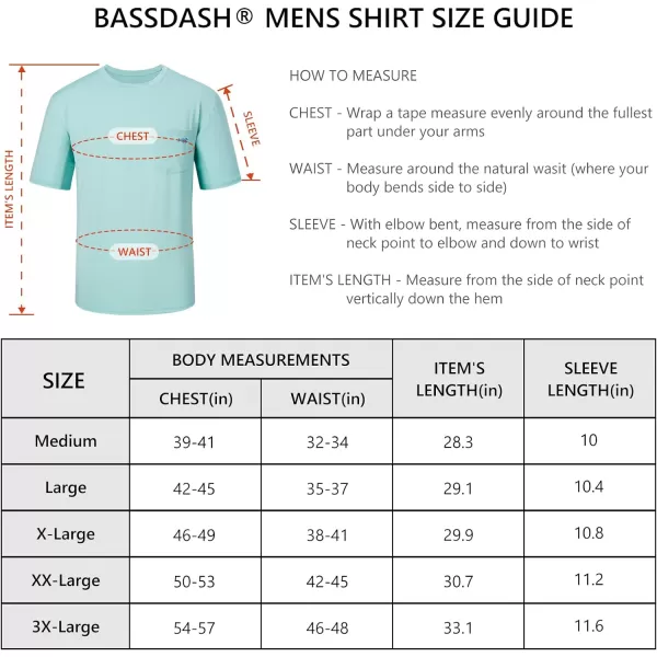 BASSDASH Mens UPF 50 Performance Short Sleeve Pocket TShirt UV Sun Protection Fishing Hiking Kayaking Sports ShirtsSeafoamVivid Blue Logo  Pack of 2