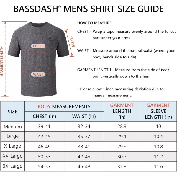 BASSDASH Mens UPF 50 Short Sleeve Fishing Shirts Performance Cooling UV Sun Protection Hiking TShirtsHeather Gray