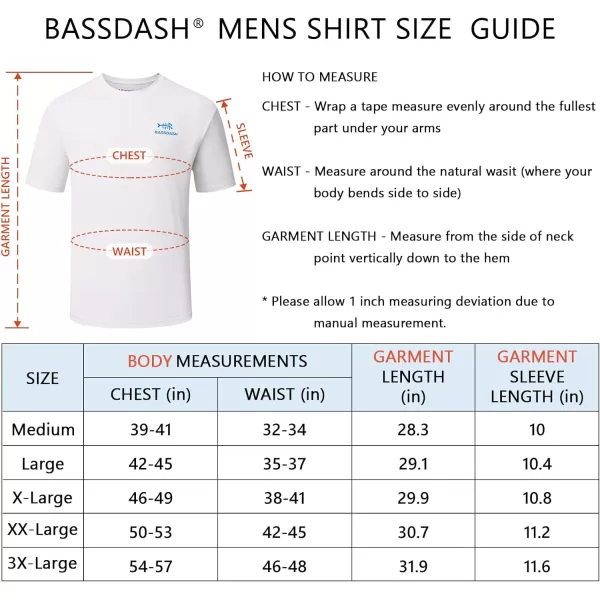 BASSDASH Mens UPF 50 Short Sleeve Fishing Shirts Performance Cooling UV Sun Protection Hiking TShirtsWhite